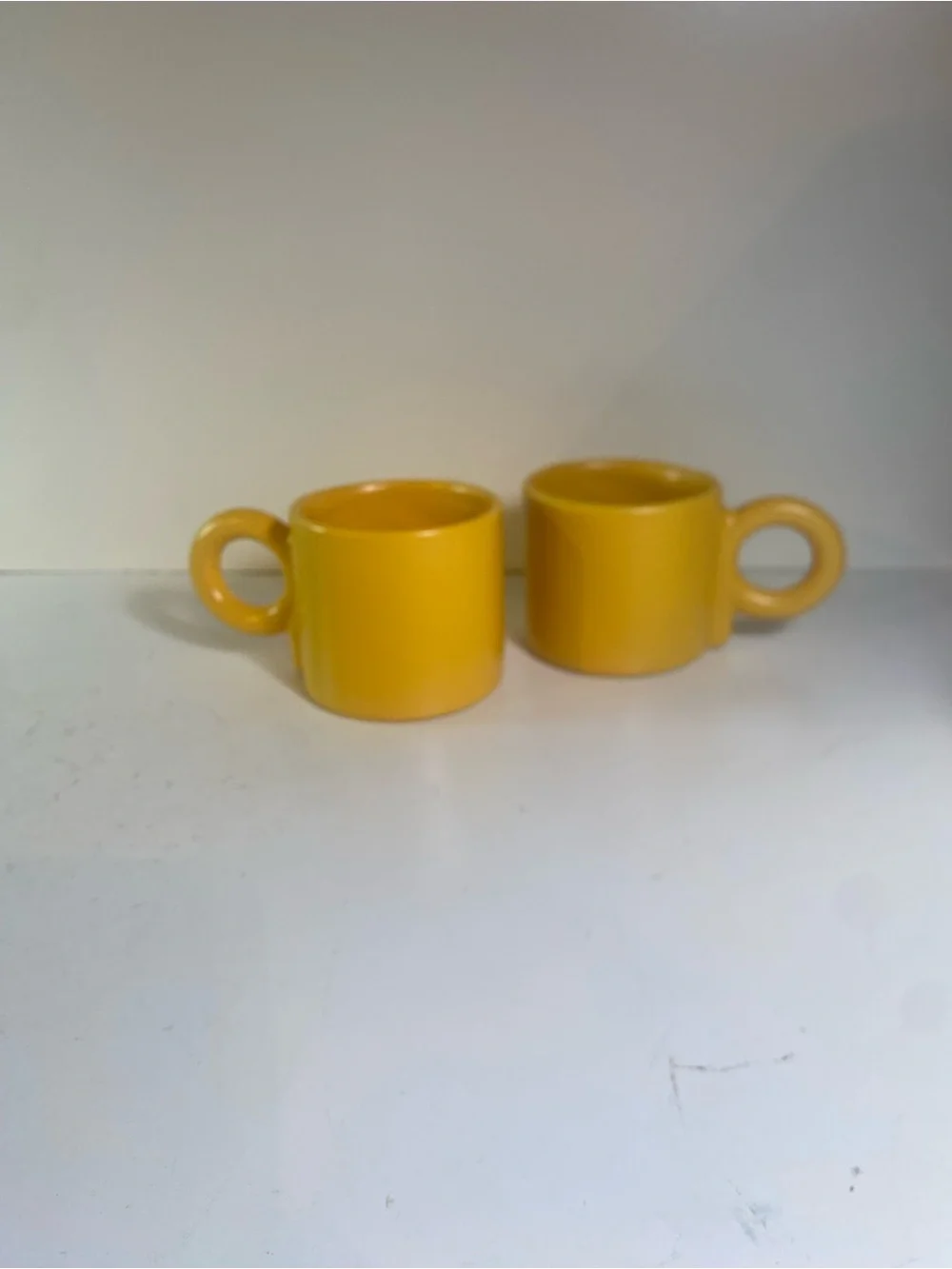Set Of 2 Crate & Barrel Egg Yolk Yellow Stoneware Mug Molly Baz Collection